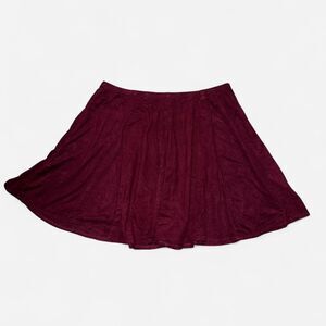 Brandy Melville Burgundy Suede-like Mini Skirt (One Size)